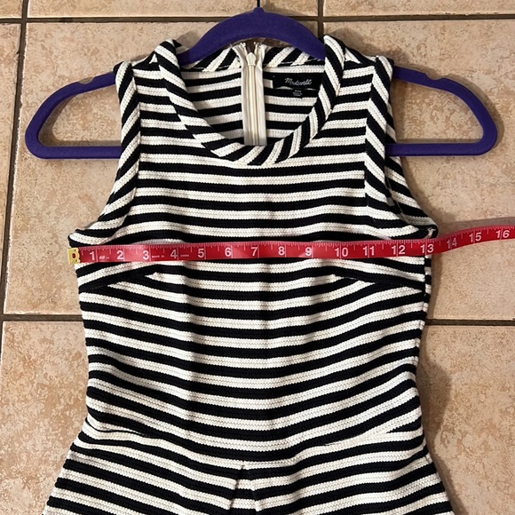 Madewell Sleeveless Striped Mini Dress Cotton Knit Black & White, Sz XXS - Picture 7 of 9